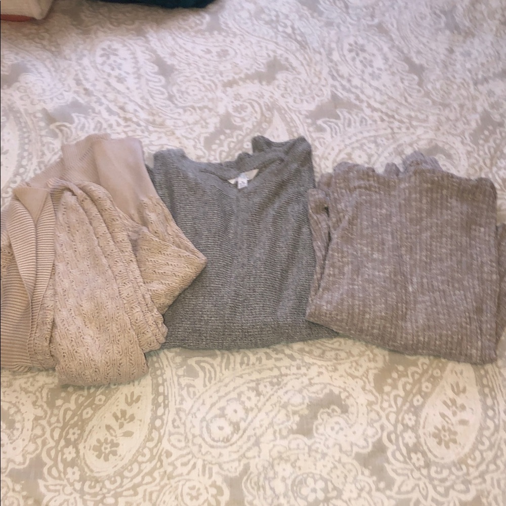 Women's Knit Trio - Gray and Tan